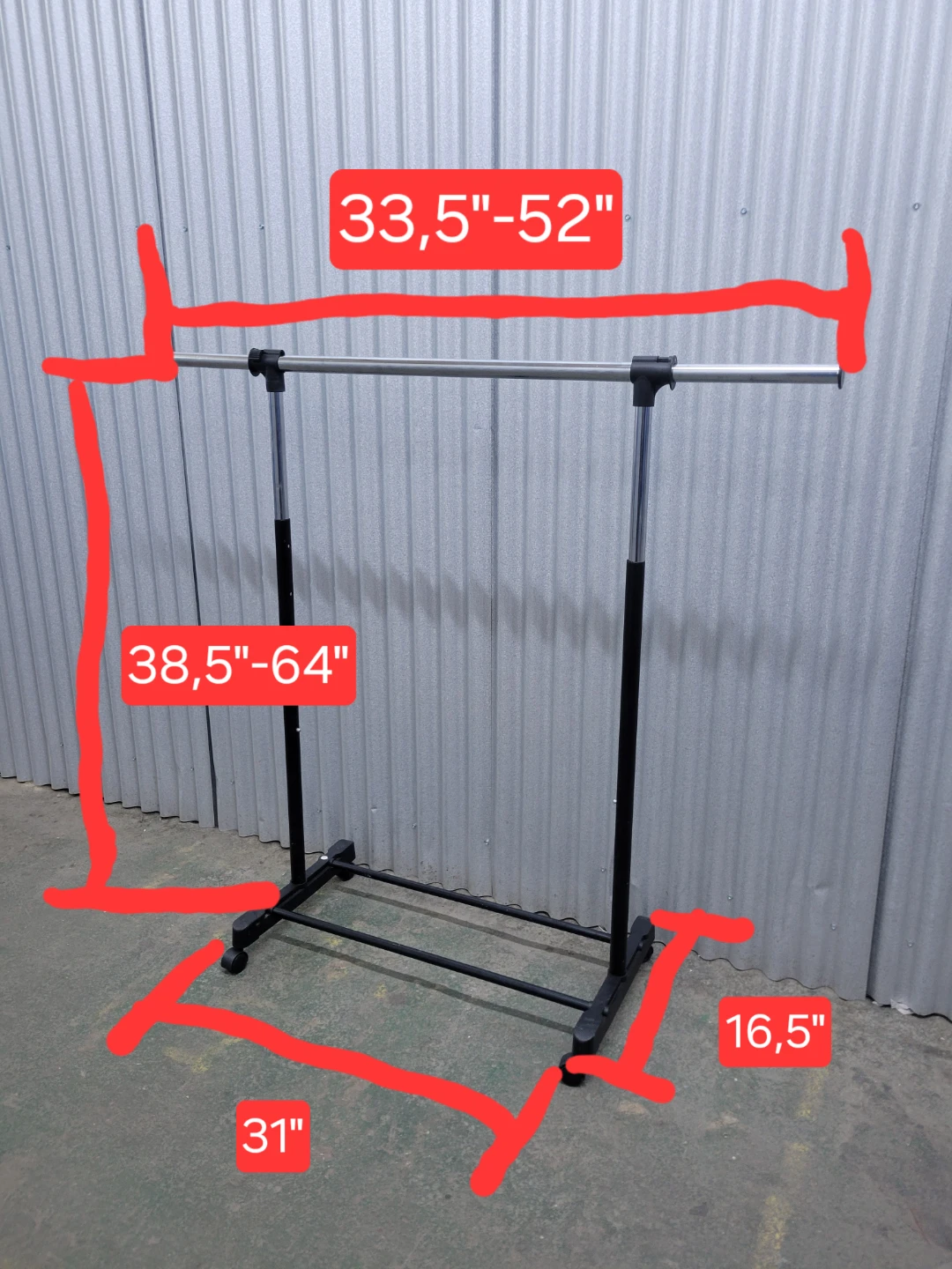 Adjustable Rolling Garment Rack - photo 2