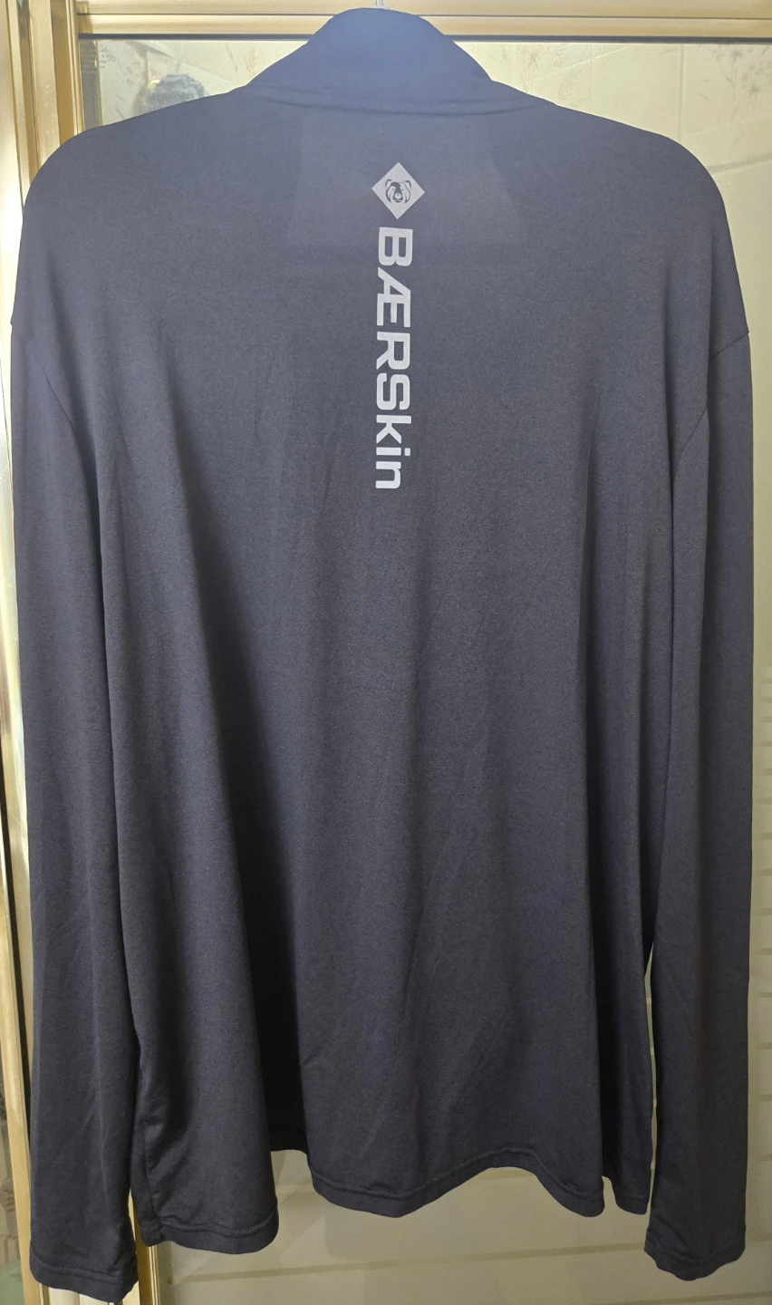 Men's Moisture Wicking Long Sleeve 1/4 zip BÆRSkin. 2XL. Grey. - photo 3
