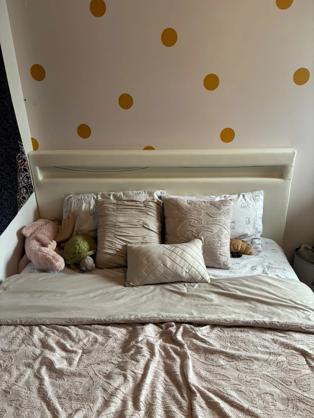 Upholstered Queen Bed Frame with faux leather headboard - photo 2