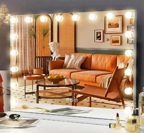 Hollywood LED Vanity Mirror with 10x Magnifying Glass