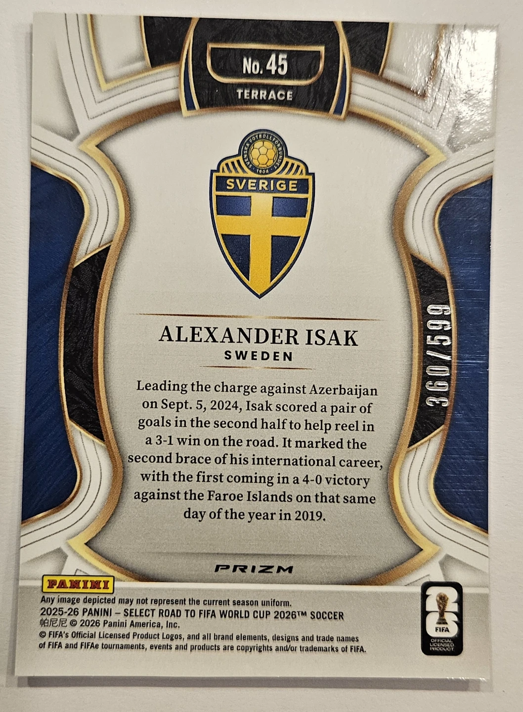 FIFA World Cup 2026 Alexander Isak Terrace Purple  360/599 - photo 2