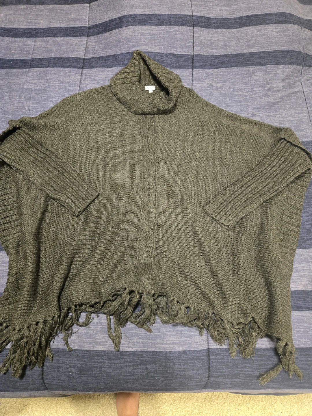 Kismet Grey Knit Poncho Sweater