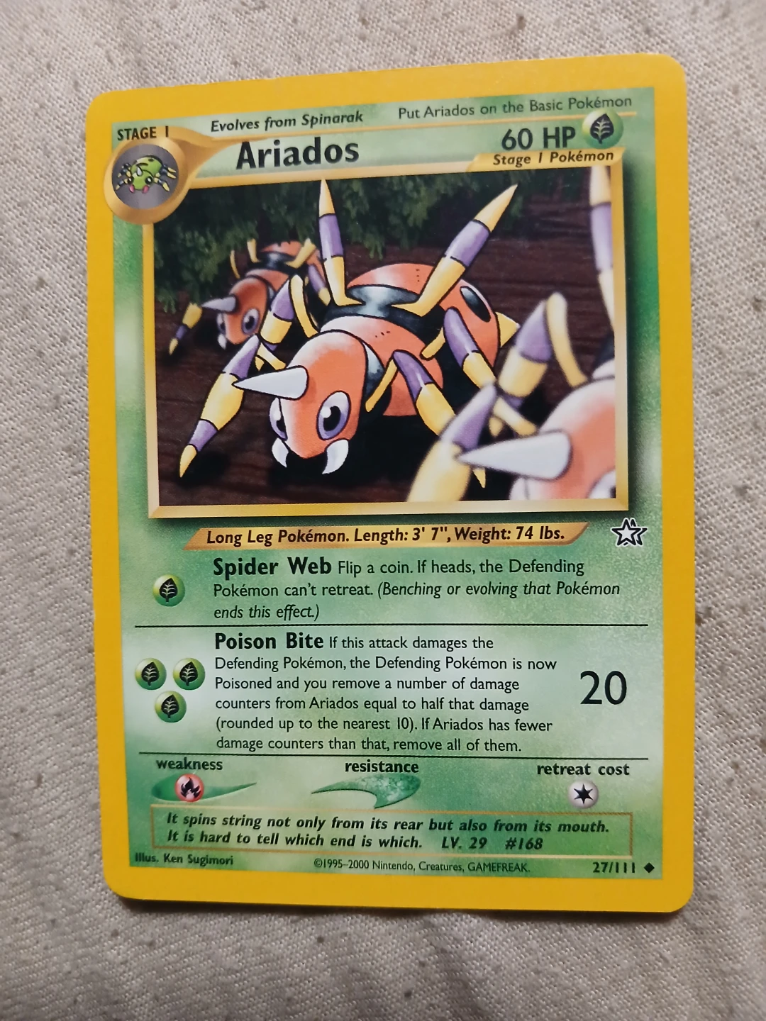 Ariados 27/111 1995-2000 Pokémon Card
