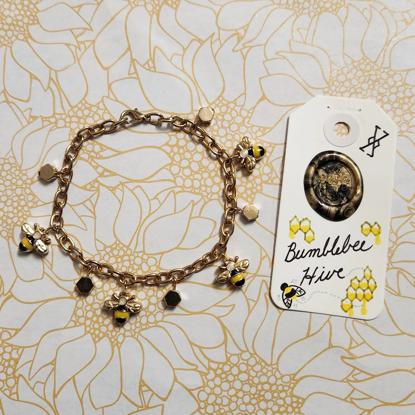 Bumblebee Hive Charm Bracelet