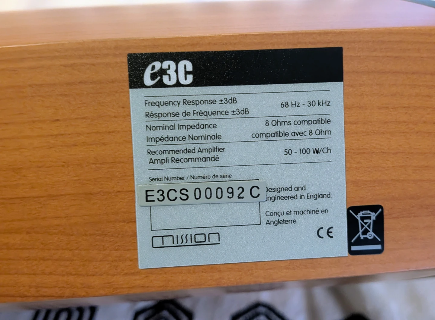 Mission Elan E3C 2-Way Centre Speaker - photo 4