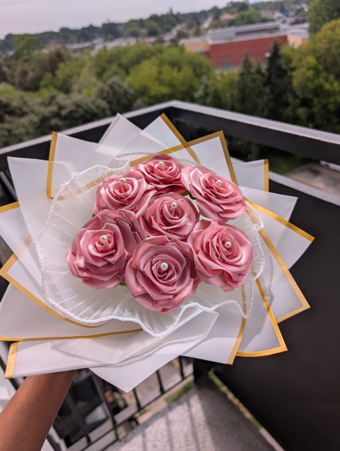 Handmade Satin Ribbon Rose Bouquet