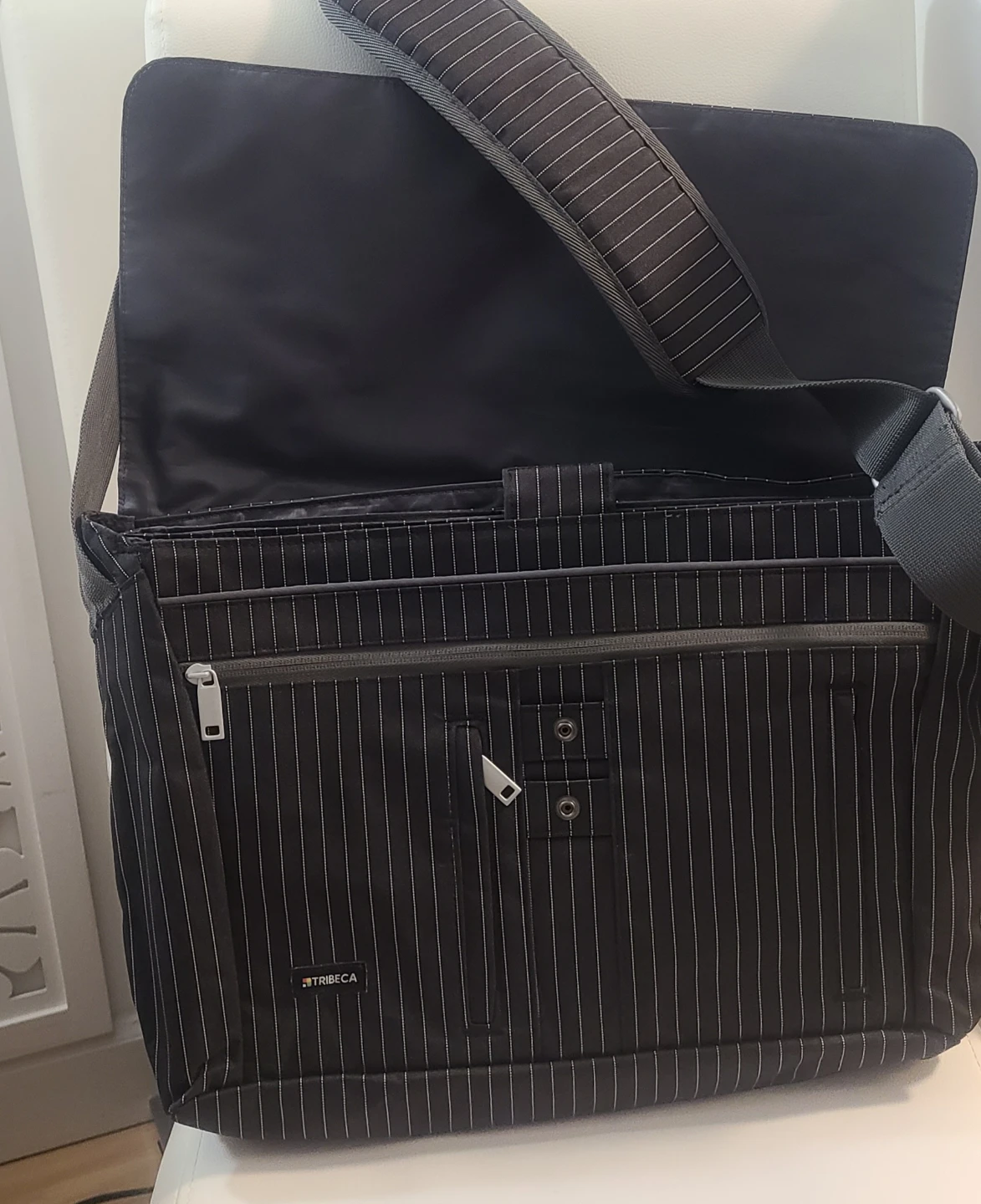 Tribeca Pinstripe Messenger Bag - photo 2