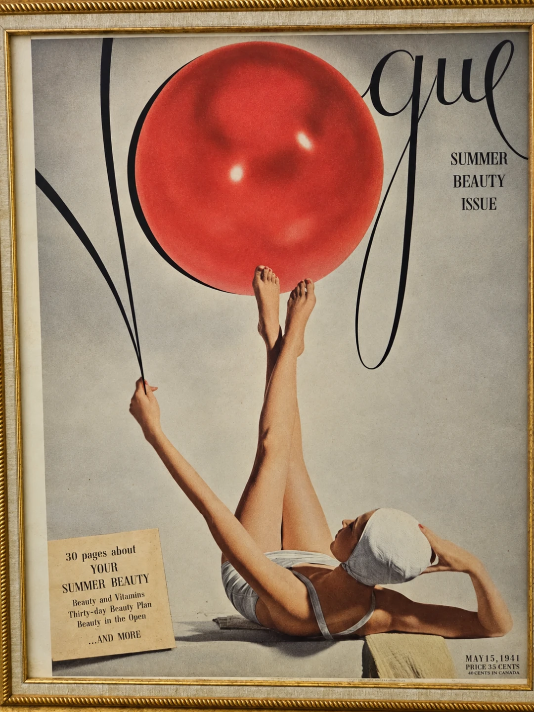 Vintage 1941 Vogue Magazine Cover Framed Print - photo 3