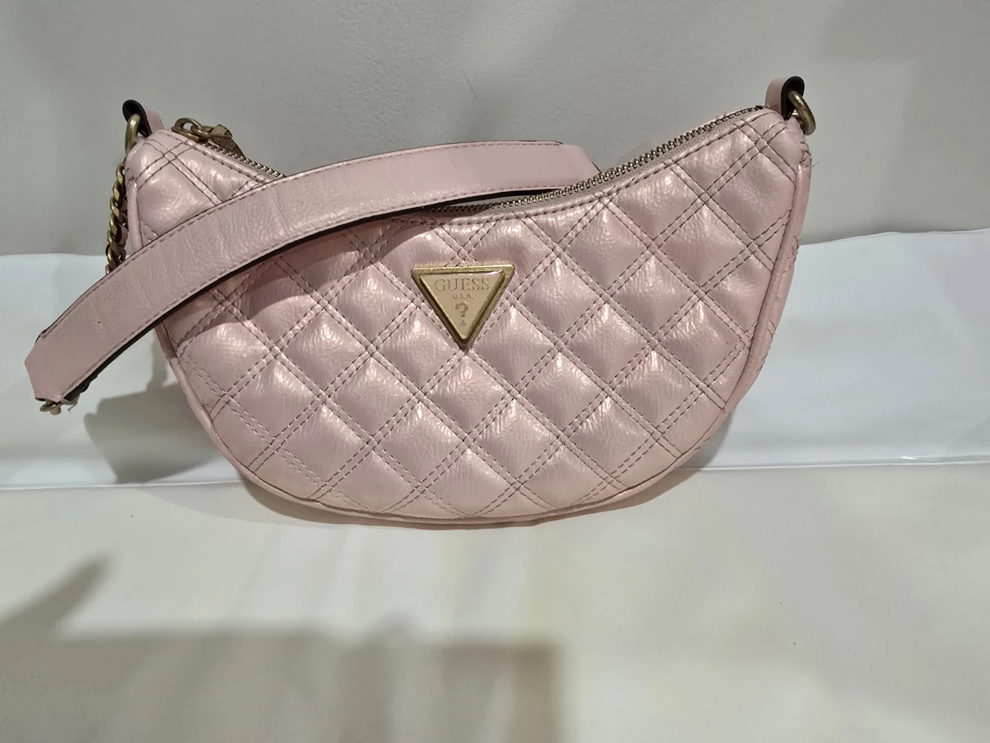 Guess Pink Quilted Handbag