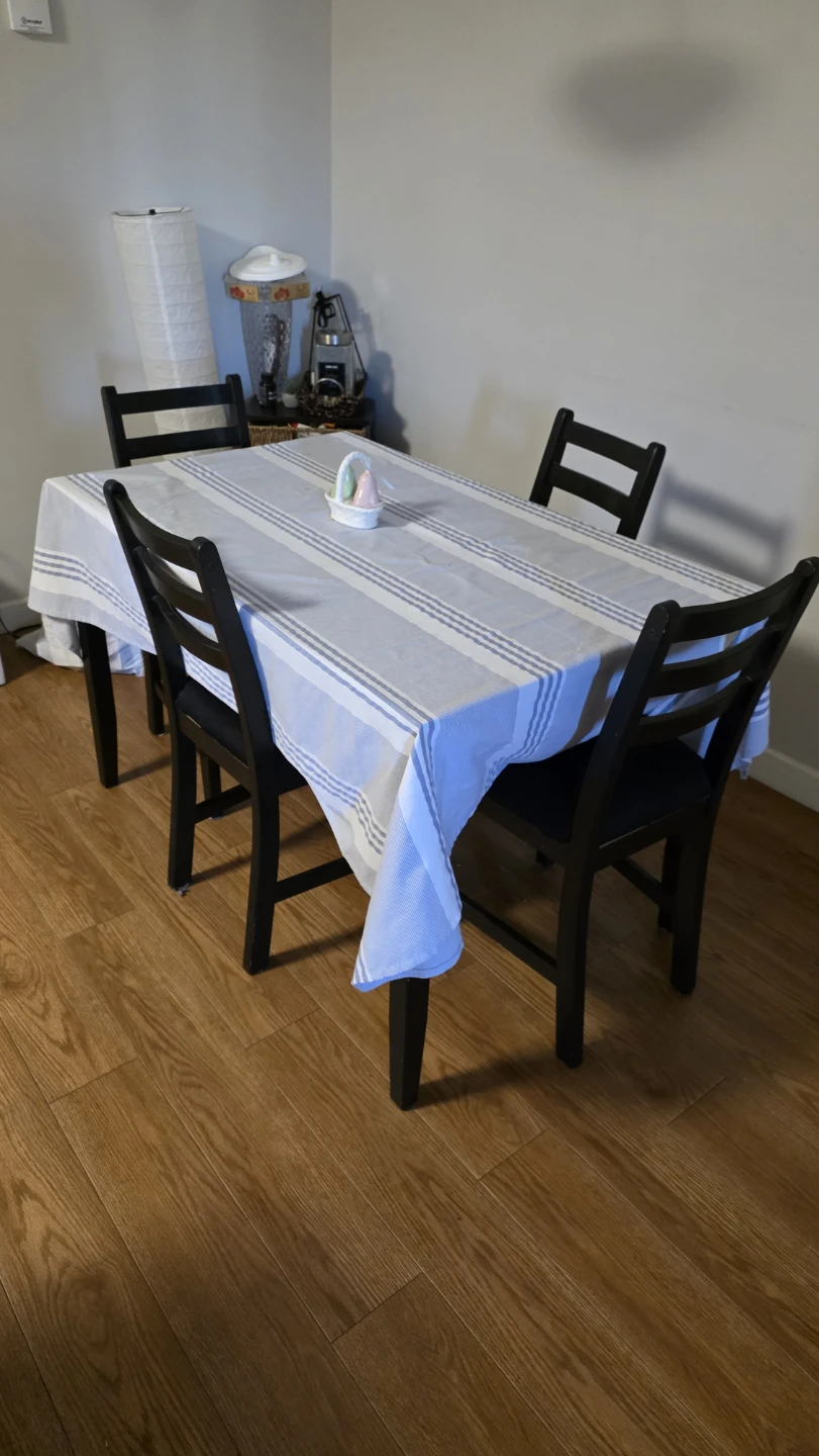 Black Dining Table and Four Chairs