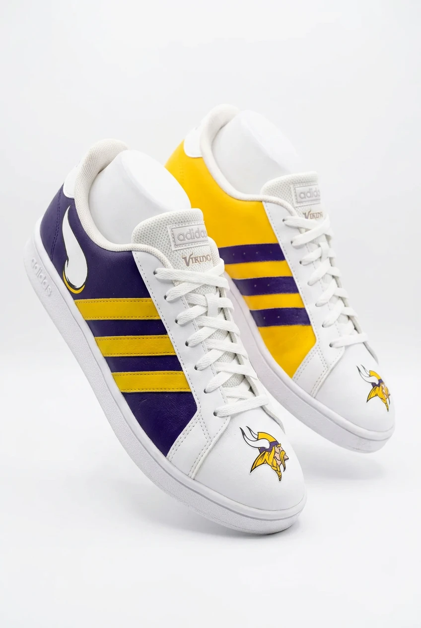 Custom Hand-Painted Adidas Grand Court Sneakers - photo 2