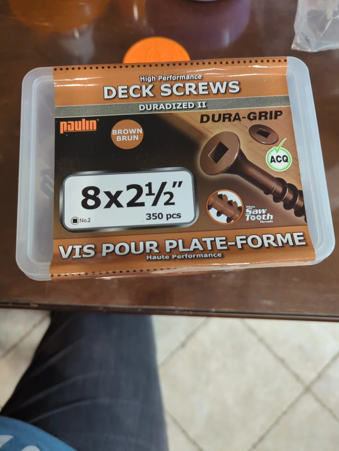 Deck Screws 8 x 2 1/2" - Brown - # 2 - 112 pcs left