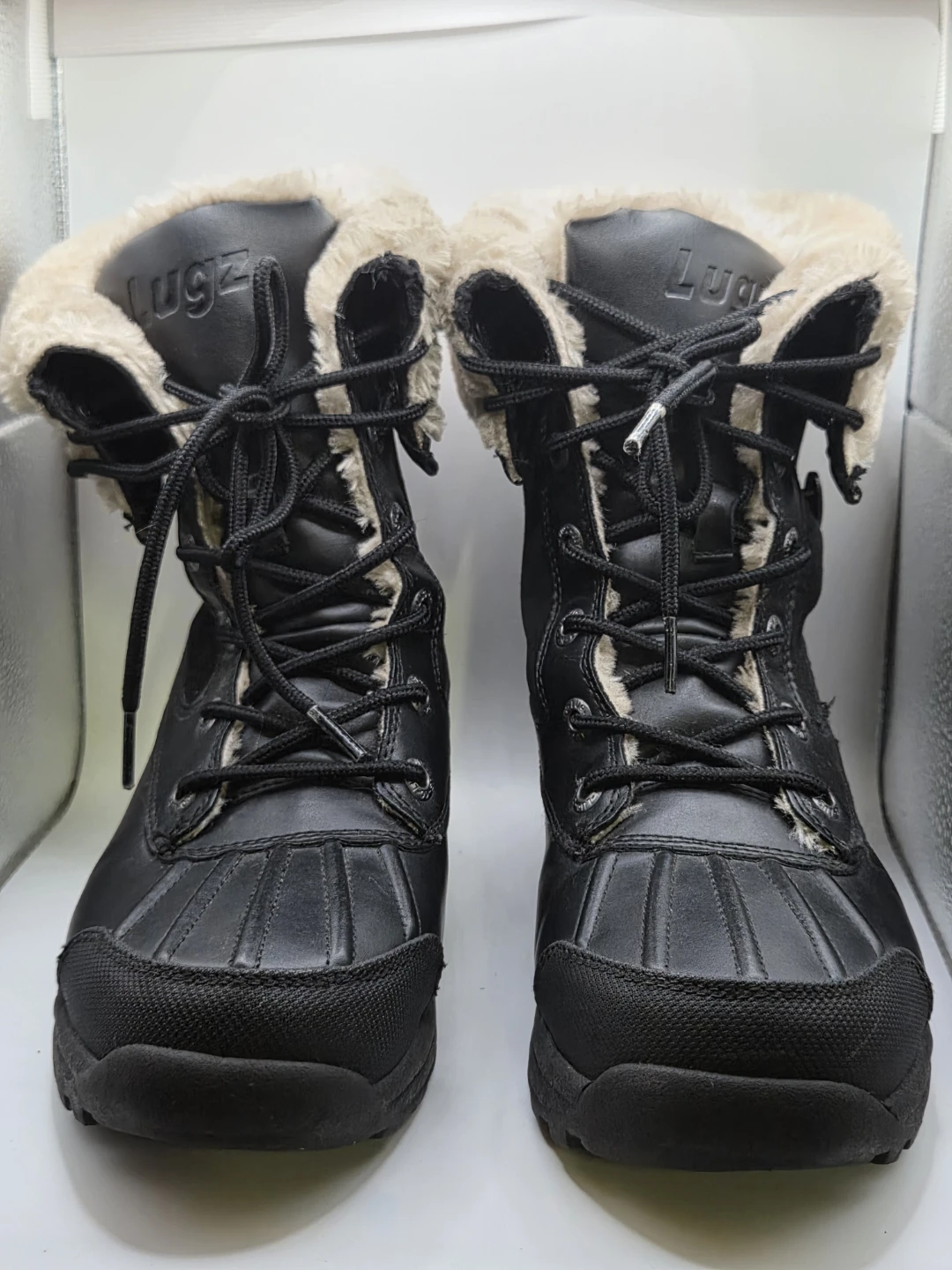 Lugz Black Faux Fur Winter Boots