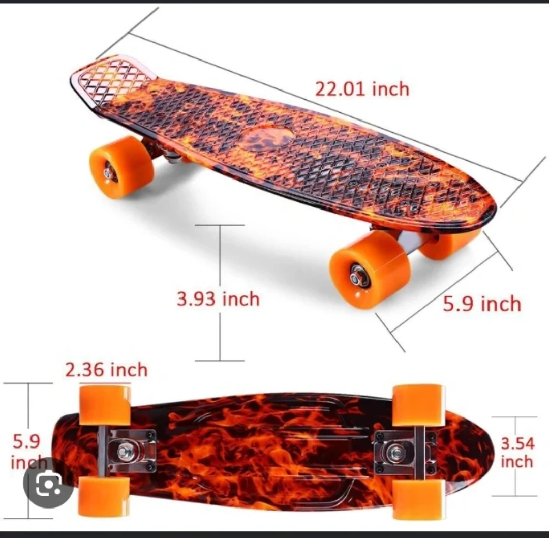 SeyTaer 22-Inch Flame Print Mini Cruiser Skateboard - photo 2