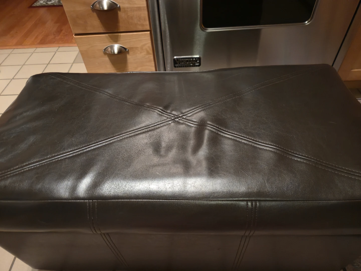 Dark Brown Faux Leather Storage Ottoman / Bench – Hinged Top - photo 2