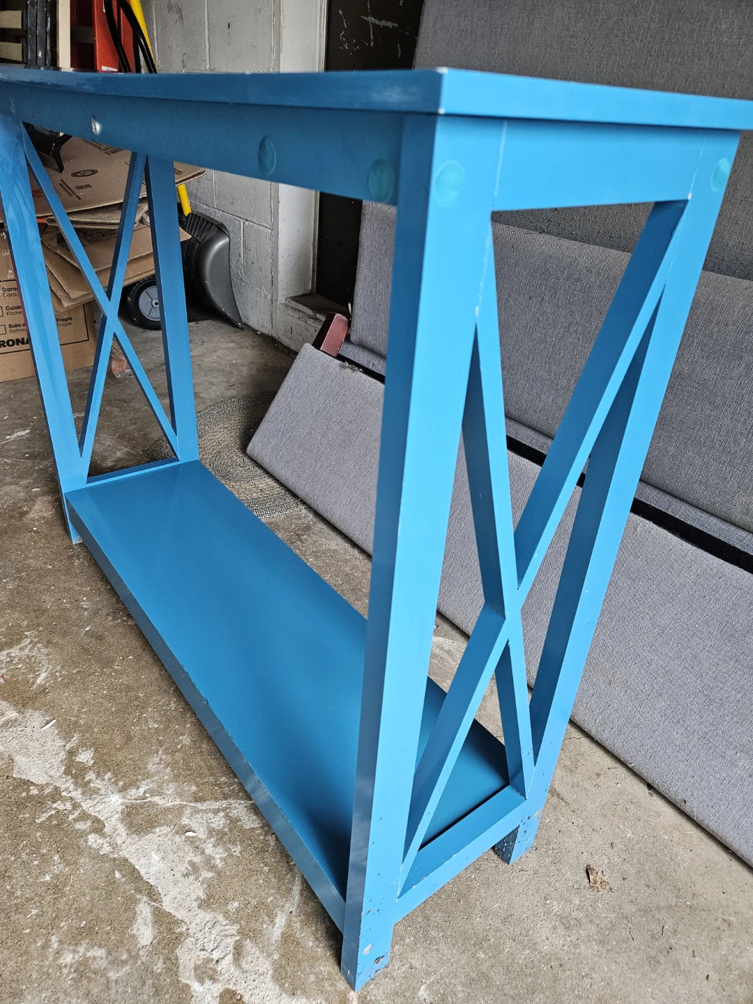 Blue X-Frame Console Table - photo 2