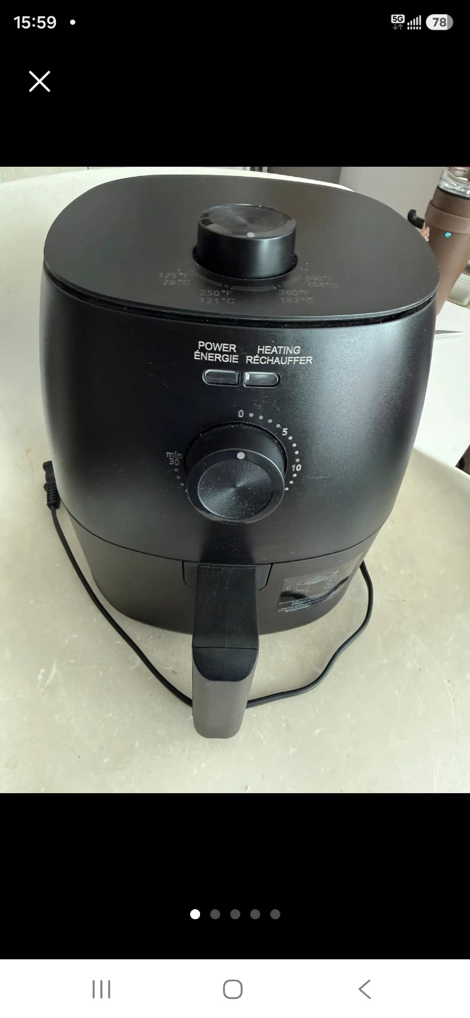 2.2QT Black Compact Air Fryer