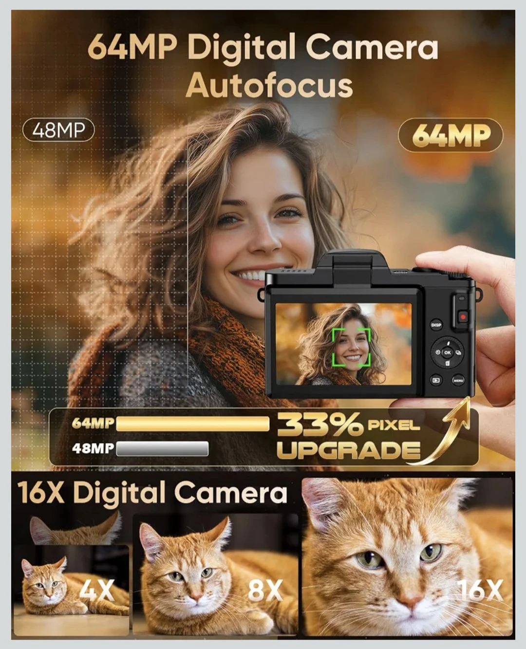 4K Ultra HD Digital Camera with 3-Inch Flip Screen - photo 4