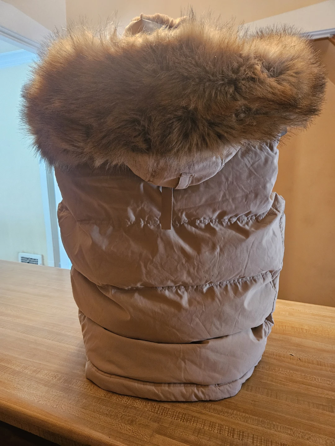 Jordan Craig Tan Puffer Vest with Faux Fur Hood - photo 4