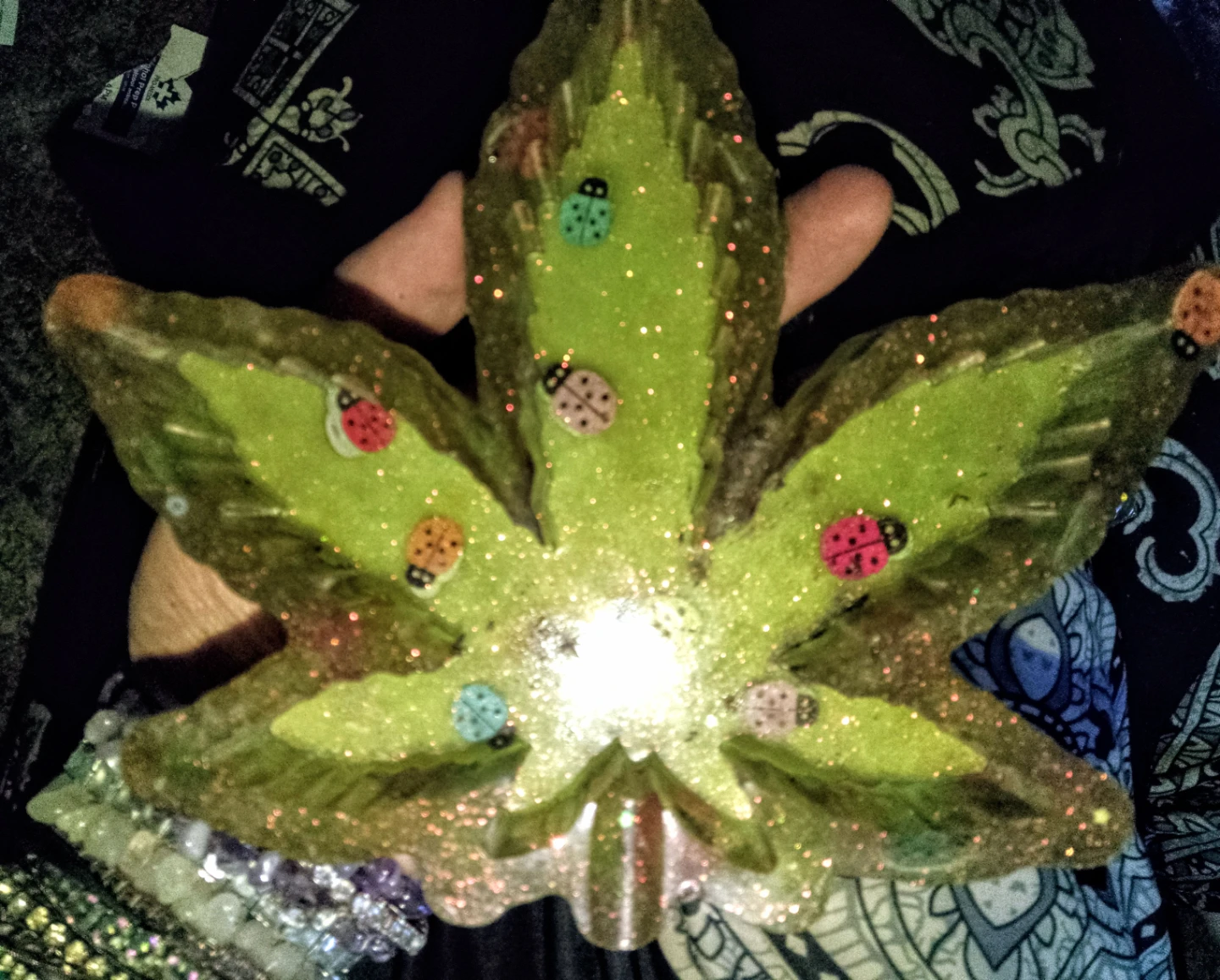 Green Leaf Resin Tray