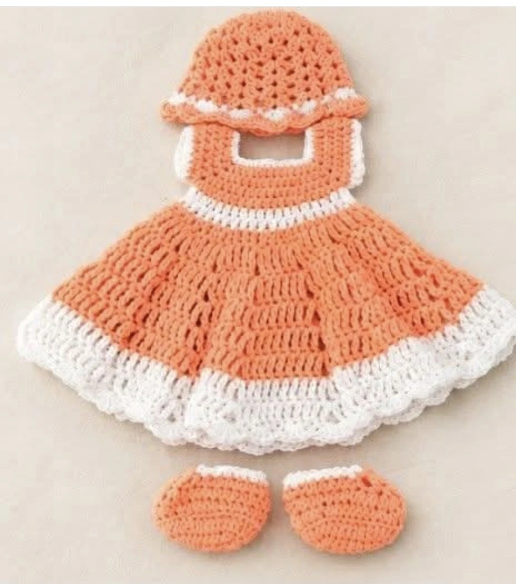 Handmade Crocheted Baby Dress Set - photo 3
