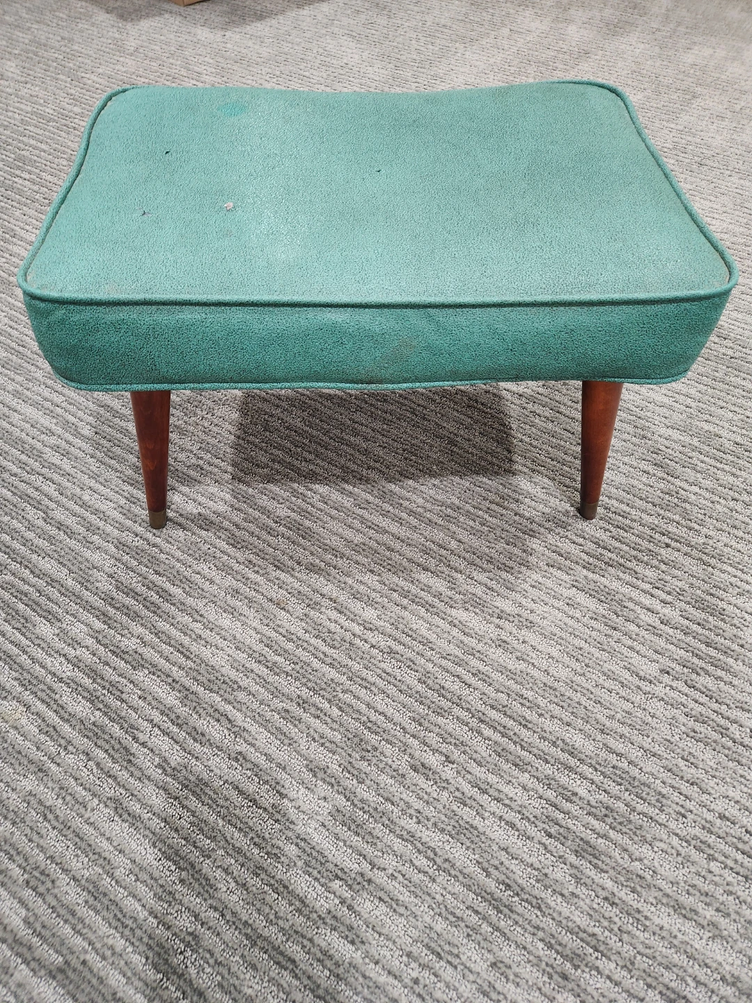 Vintage Teal Footstool Ottoman