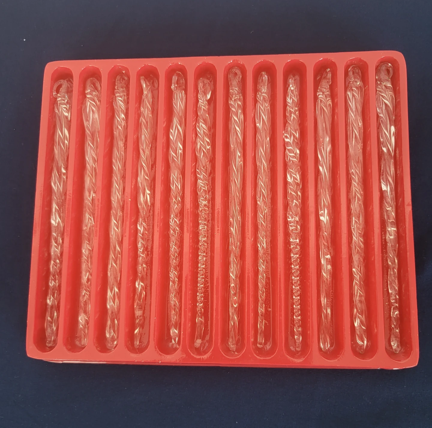 Set of 12 Vintage Clear Icicle Ornaments ( 2 boxes available)
