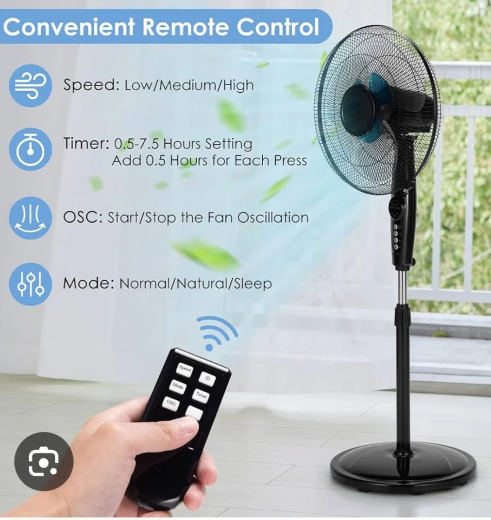 Aottop 16" Remote Control Stand Fan - photo 2