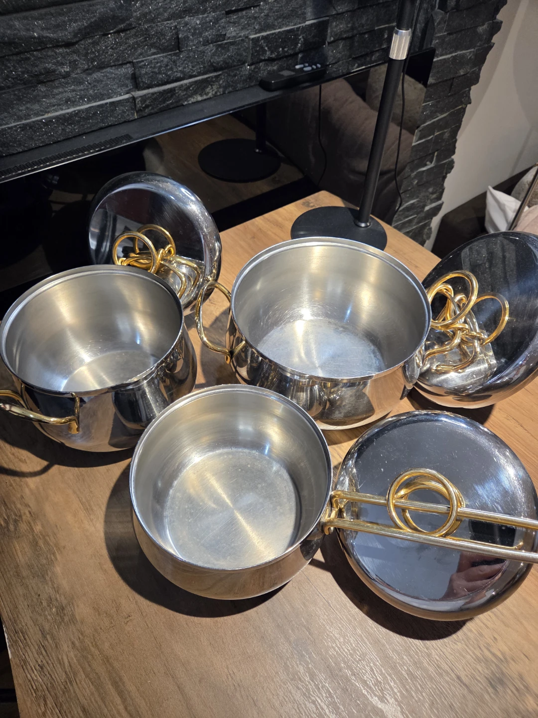 Vintage Moneta 18/10 Stainless Steel 3-Pot Set - photo 2