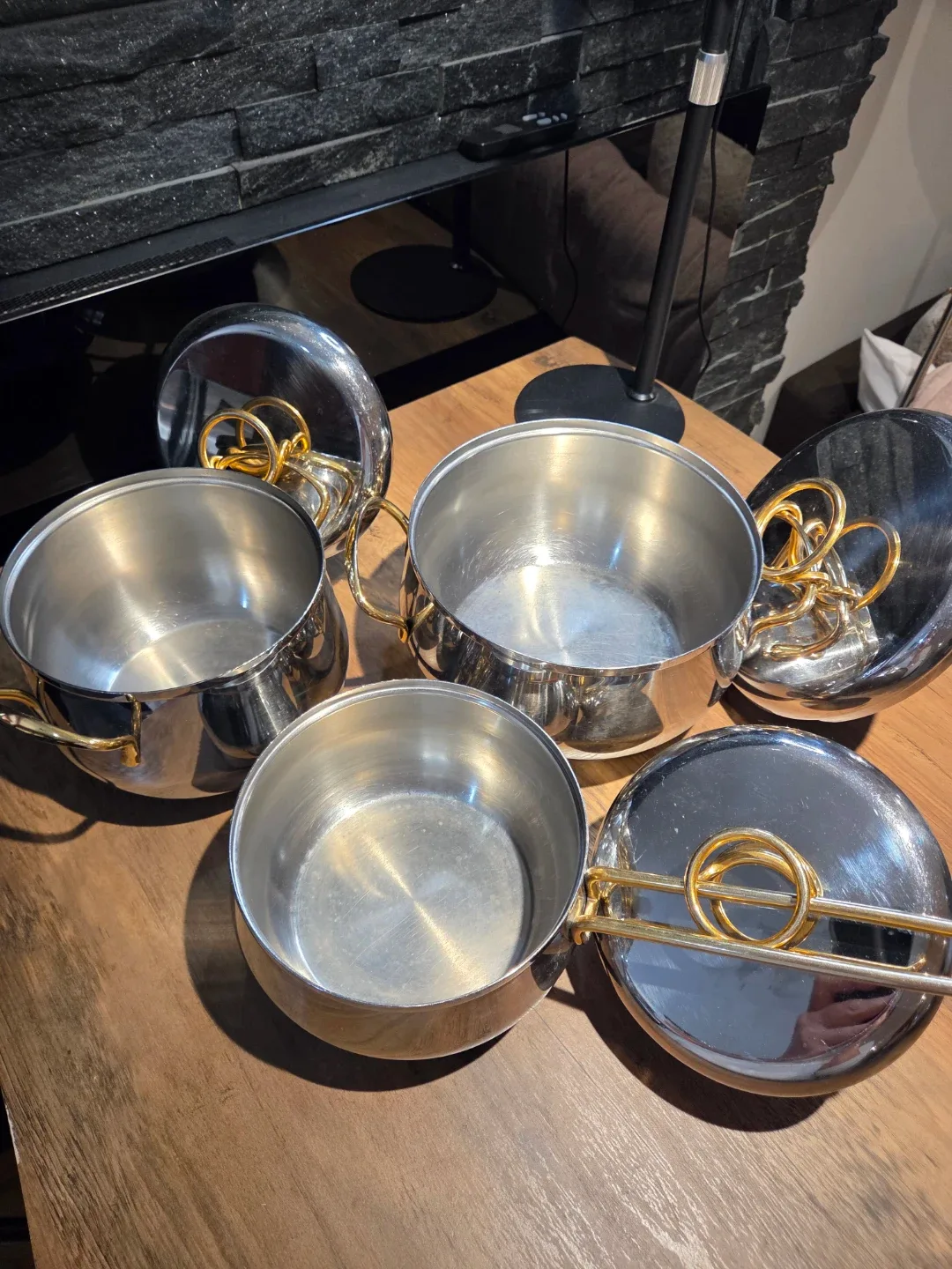Vintage Moneta 18/10 Stainless Steel 3-Pot Set - photo 2