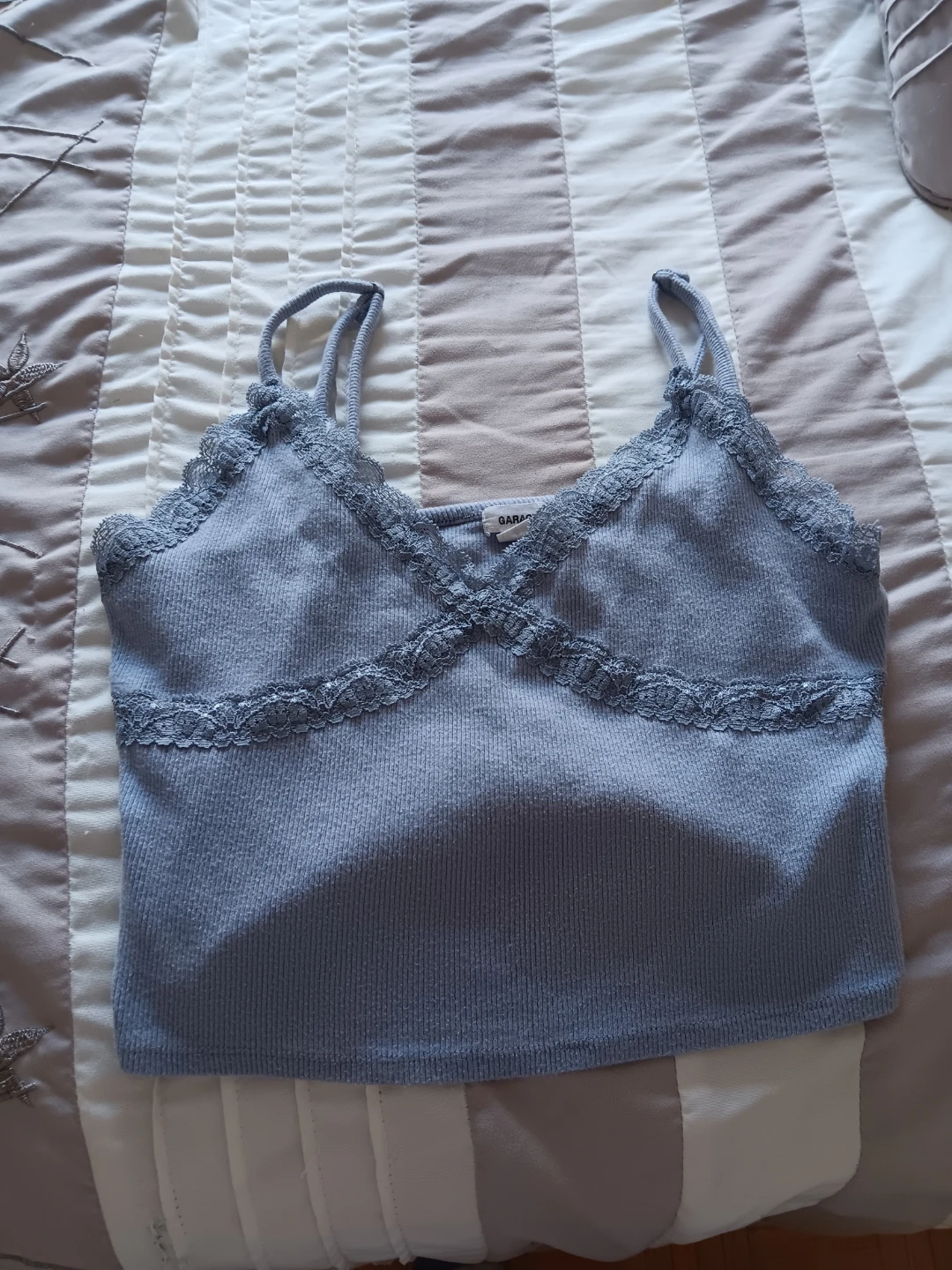 GARAGE - Blue Lace-Trim Cami