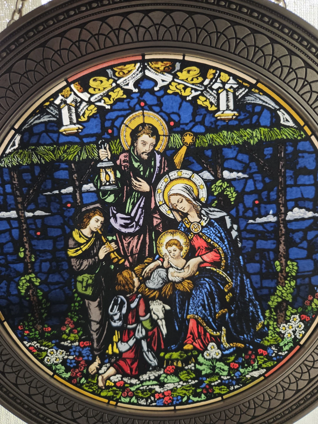 1992 Rhodes Studios Nativity of Love Stained Glass Plate - photo 2