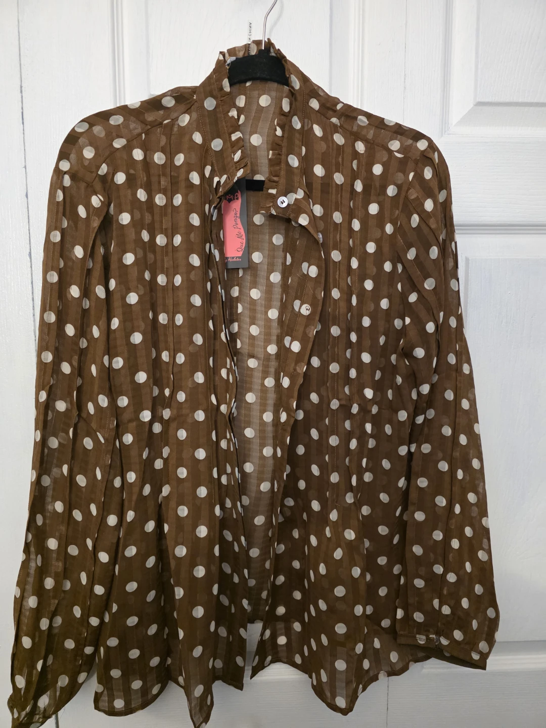 Brown Polka Dot Button Down Shirt