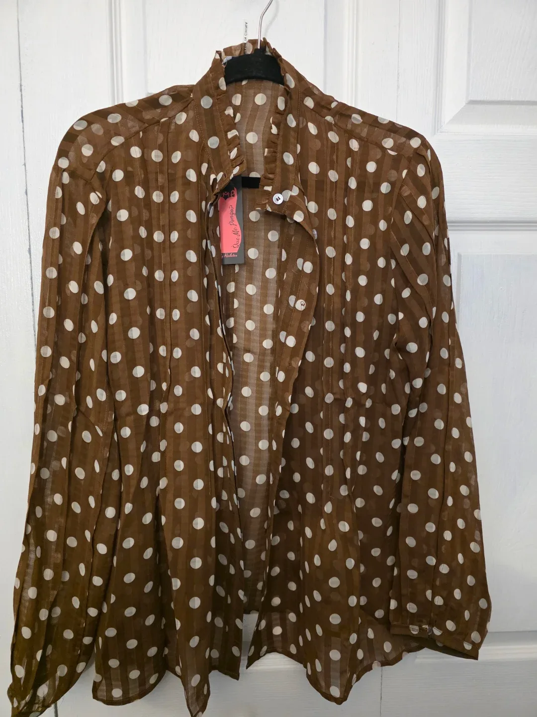 Brown Polka Dot Button Down Shirt