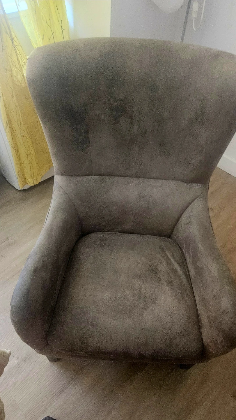 Pair of Grey Wingback Accent Chairs