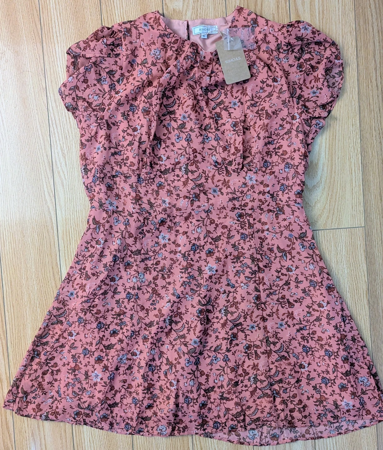 Pink Floral Ruffle Chiffon Mini Dress - photo 5
