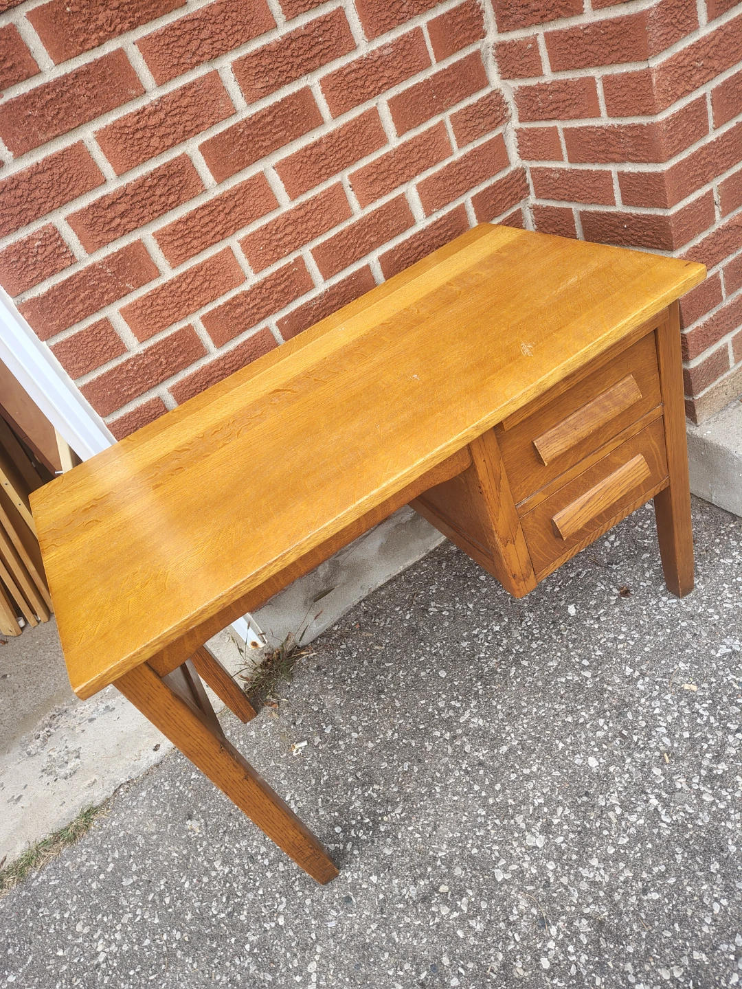 Solid Oak Writing Desk - photo 3