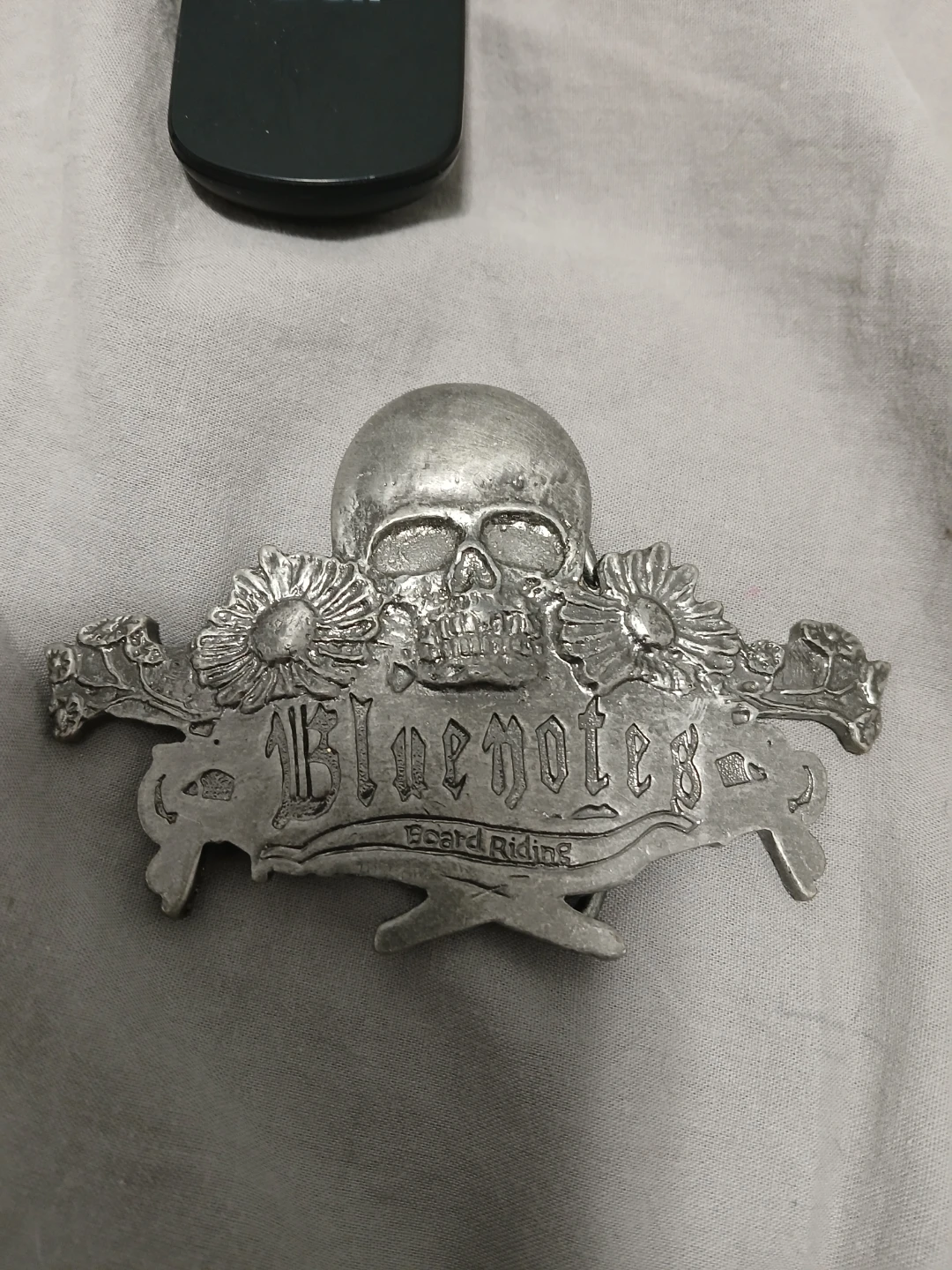 Bluenotes Board Riding Skull Belt Buckle