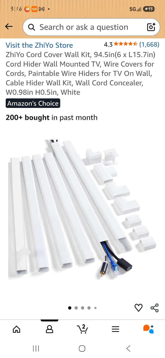 Cord Cover Wall Kit