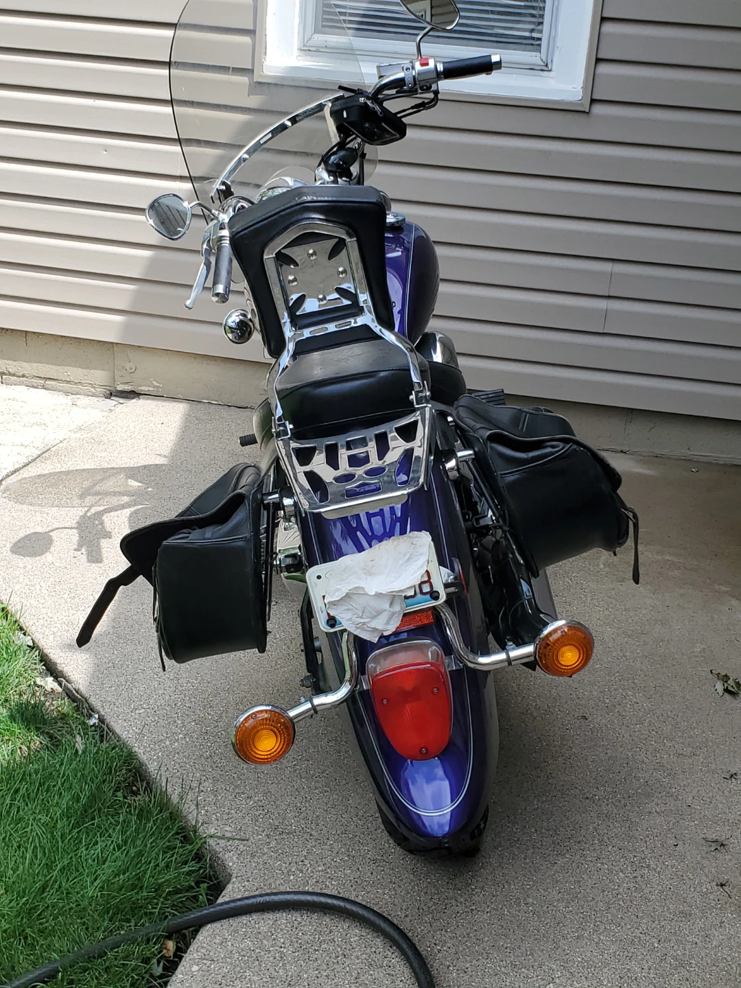 Purple Yamaha V-Star Motorcycle - photo 2