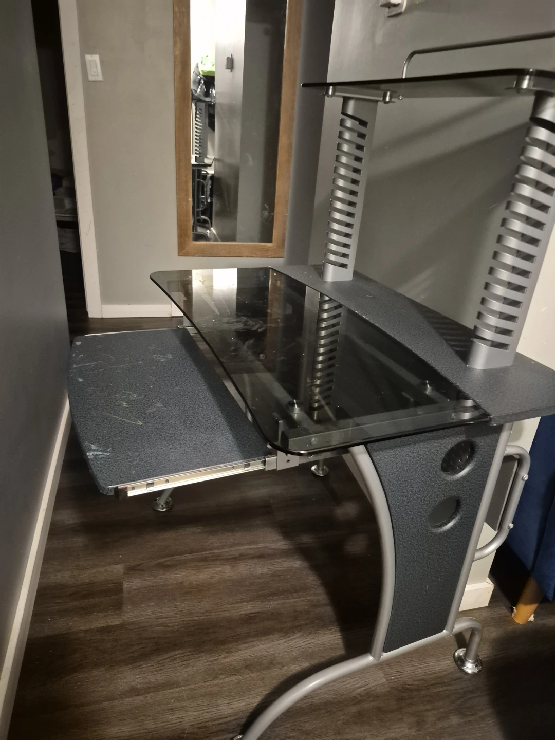 Glass and Metal Computer Desk