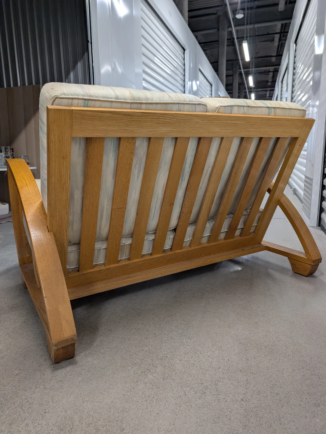 VINTAGE SOLID WOOD COUCH SOFA - photo 5