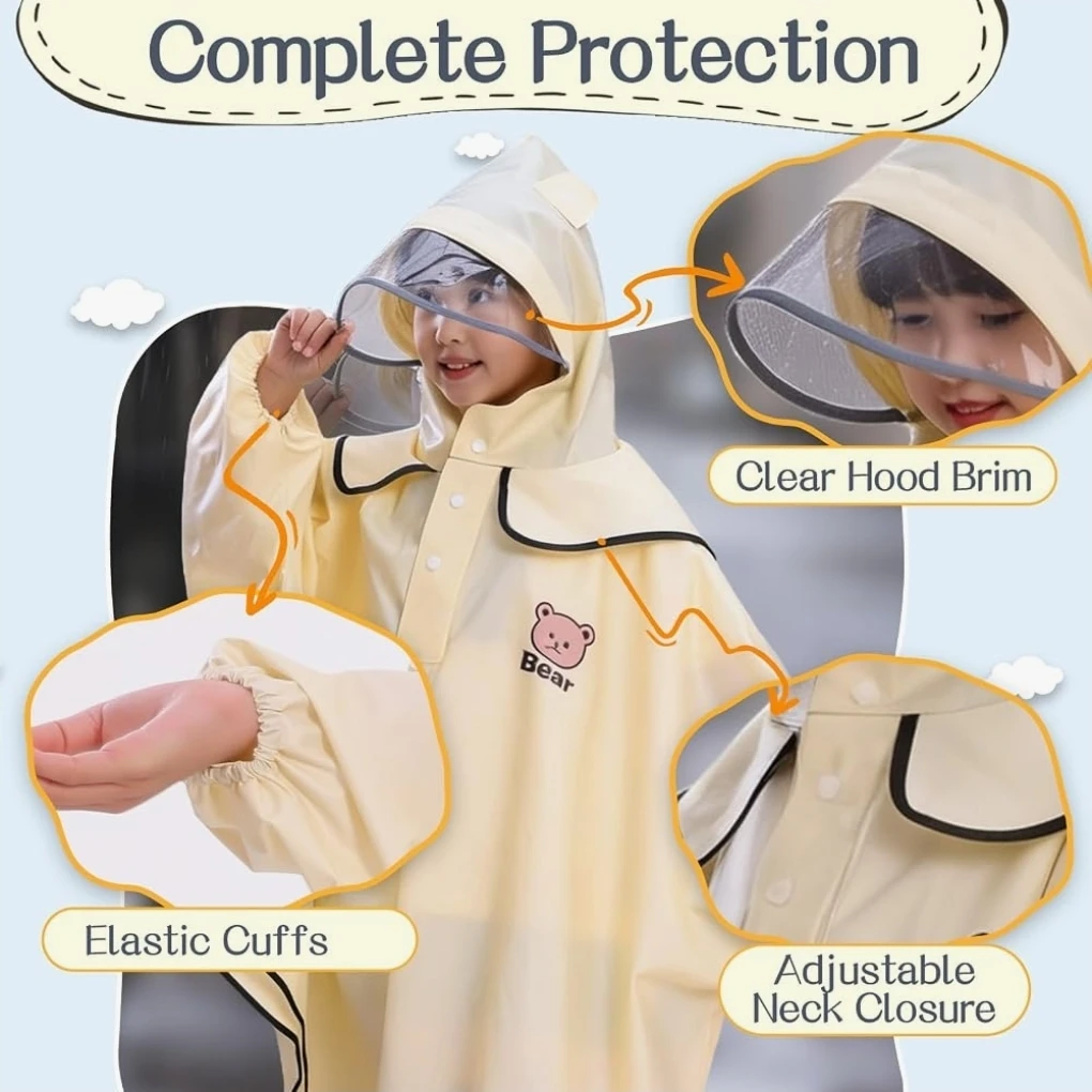 Kids Bear Rain Poncho - photo 3