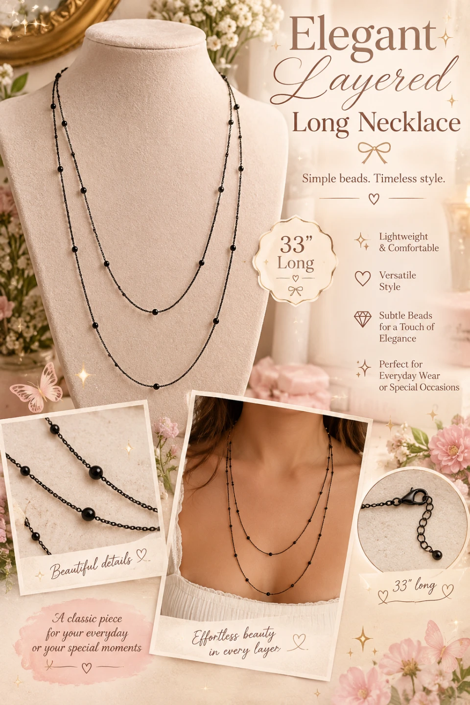 📿Elegant Layered Long Necklace📿