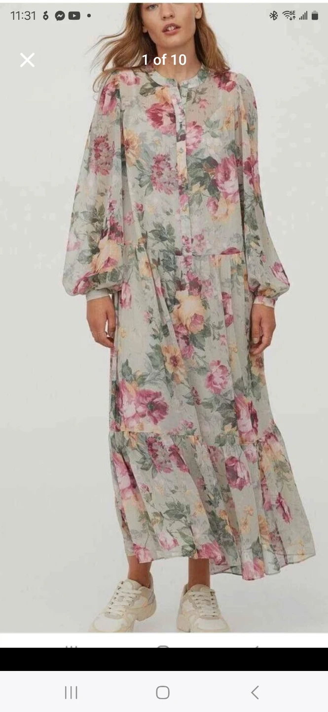 H&M Floral Tiered Maxi Dress size M BNWT