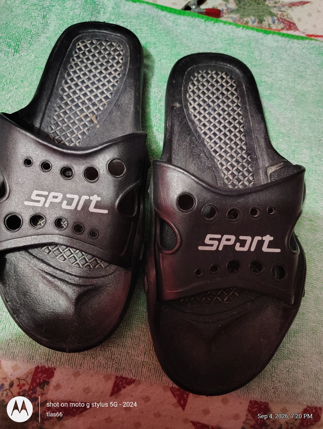 Black Sport Slide Sandals