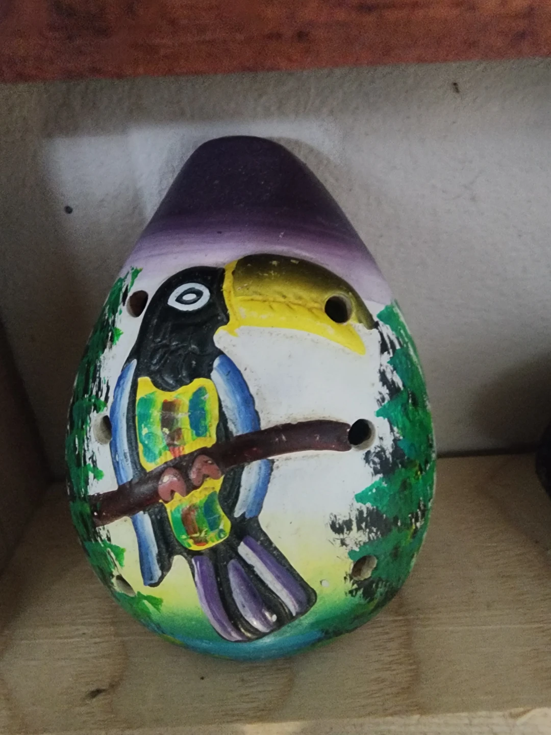 Hand Painted Toucan Clay Ocarina