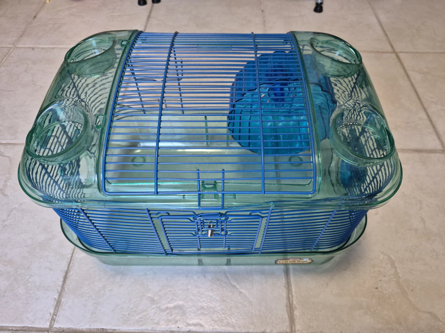 Blue Hamster Cage with Wheel