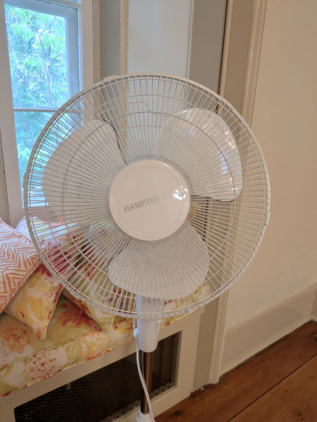 Hampton Bay White Standing Fan