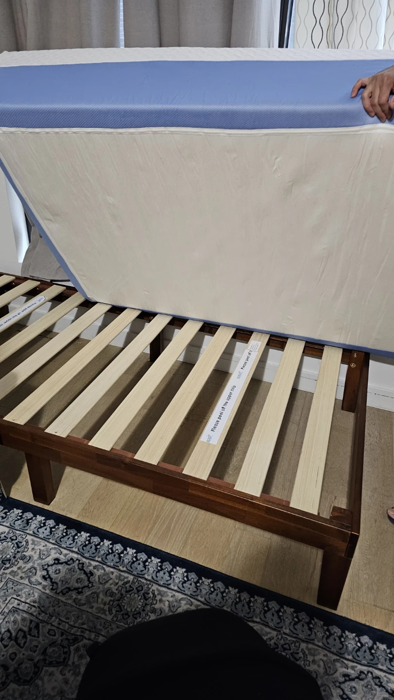 Wooden Twin Bed Frame with Slats - photo 5